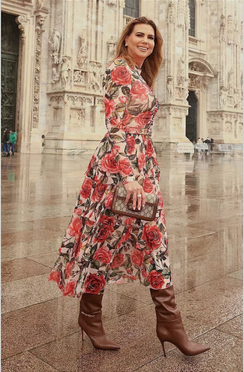 Vestido midi estampado - Luzia Fazzolli