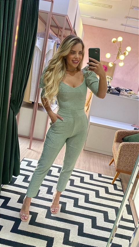 Conjunto verde lurex lulu - desnude