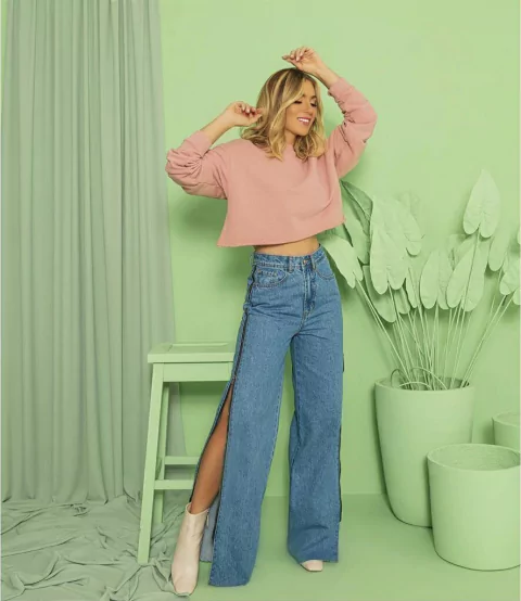 Calça Jeans Zíper escura - Alcance