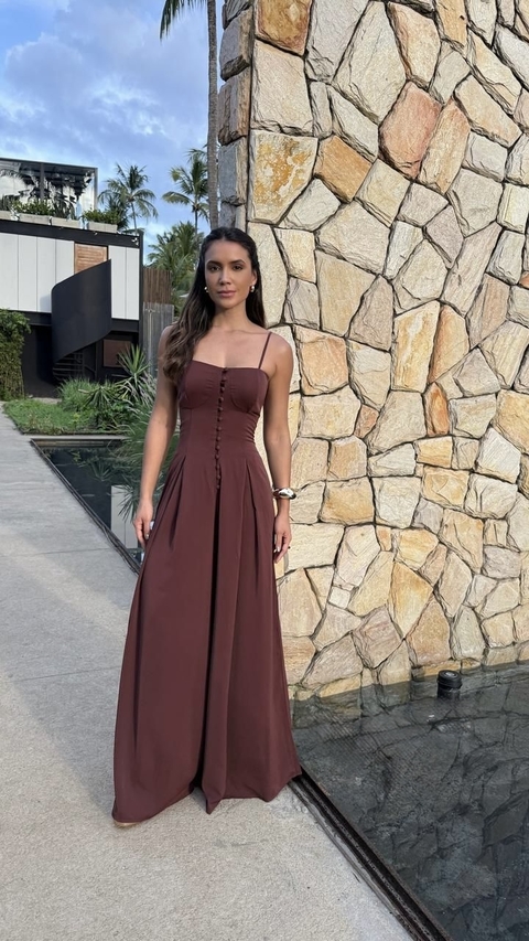 MACACÃO MARROM IOLANDA - CAROL DIAS