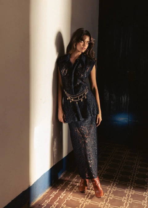 COLETE AZUL MARINHO MARILIA - AQUARELLA - comprar online