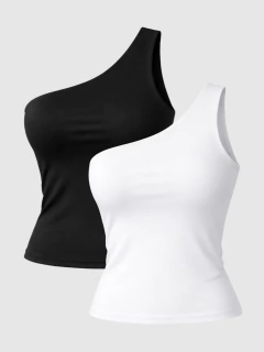 Kit 2 Blusas de 1 Ombro Só