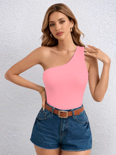 Blusa 1 Ombro Só Rosa - comprar online