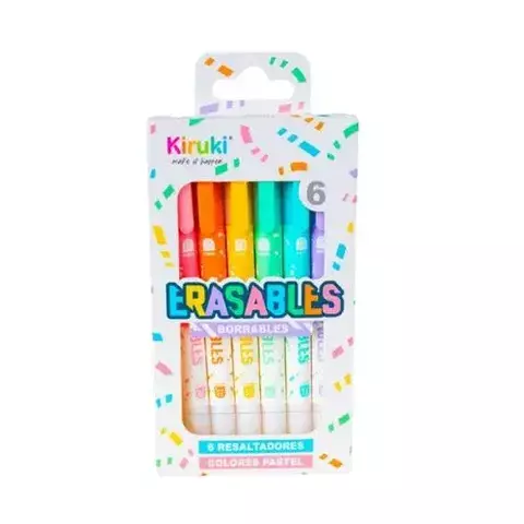 RESALTADORES BORRABLES KIRUKI PASTEL X6