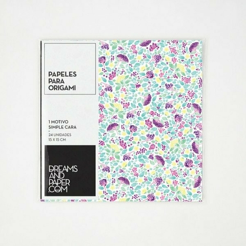 PAPEL PARA ORIGAMI DREAM AND PAPER 15 X 15 MOTIVO SAUCO - comprar online