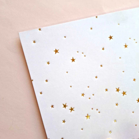 HOJA A4 CON FOIL ORO DUOGRAF ESTRELLAS X UNIDAD