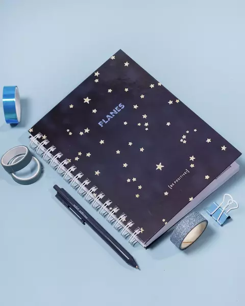 CUADERNO A5 TAPA DURA BE POSITIVE ESTRELLITAS - comprar online
