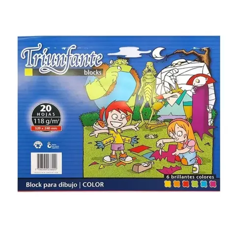 BLOCK DIBUJO TRIUNFANTE COLOR 20 HOJAS - comprar online