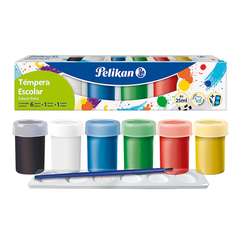 TEMPERA PELIKAN COLORES CLASICOS POTE X6UNIDADES - comprar online