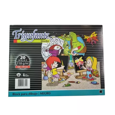 BLOCK DIBUJO TRIUNFANTE NEGRO 20 HOJAS - comprar online