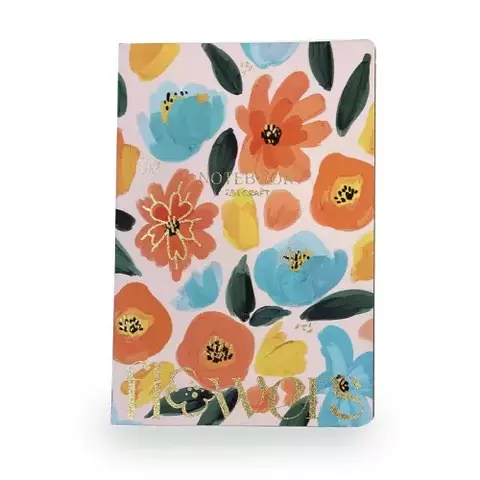 CUADERNO A5 TAPA BLANDA IBI CRAFT FLOWERS
