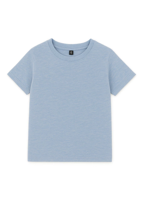 Remera Clasica Unisex Celeste Melange - comprar online