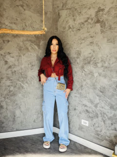 CALÇA JEANS CLARO CARGO na internet