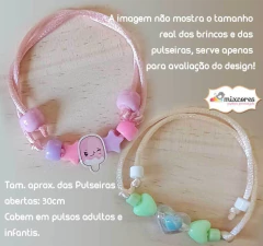 Kit 6 Pulseiras + 6 Pares de Brincos Infantis mod02 na internet