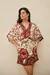 VESTIDO CURTO MANGAS FLORAL MAYE VERMELHO - A'cor