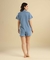 Pijama Feminino Algodão Pima Lala Azul Azzero - Pijamas de Algodão Pima para Bebês, Crianças e Adultos - Cookie Dreams