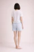 Pijama Feminino Algodão Pima Isadora Éclair Blue - comprar online
