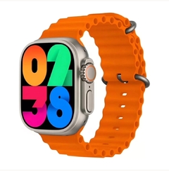 reloj smartwatch tactil t900 ultra malla naranja