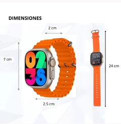 reloj smartwatch tactil t900 ultra malla naranja - comprar online