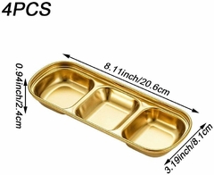 Plato para Aderezos Acero Inoxidable Rectangular - The otto store