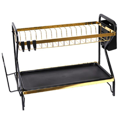 Secaplatos de Lujo Negro y Dorado Acero Inox - tienda online