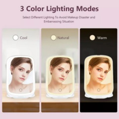 Espejo de Maquillaje Plegable con Luz - The otto store