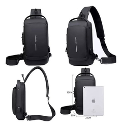 Morral Mochila Bandolera Cruzada Con Codigo Y Usb - comprar online