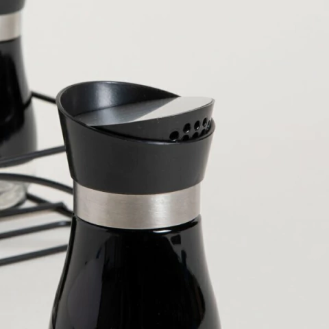 SET X 2 ESPECIEROS NEGROS EN RACK 120 ML - 12,5X6,5X15 CM