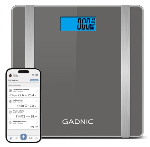 BALANZA Digital G07 - 180 Kg - BT - Vidrio Templado - Mide Grasa - Aplicacion Smart