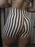 Short Cós Reto Listras Off White/ Marrom - comprar online