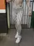 Legging Cós Cruzado Listras Off White/Marrom - comprar online