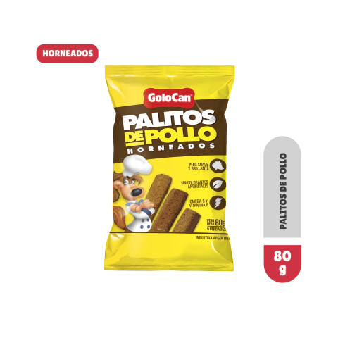 Palitos de Pollo Horneados de Golocan, paquete de 80 gr