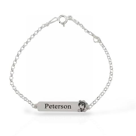 Pulseira Infantil Personalizada com Elo Português em Prata 925 - comprar online