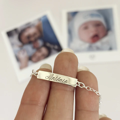 Pulseira Infantil Personalizada em Prata 925 – 14 cm