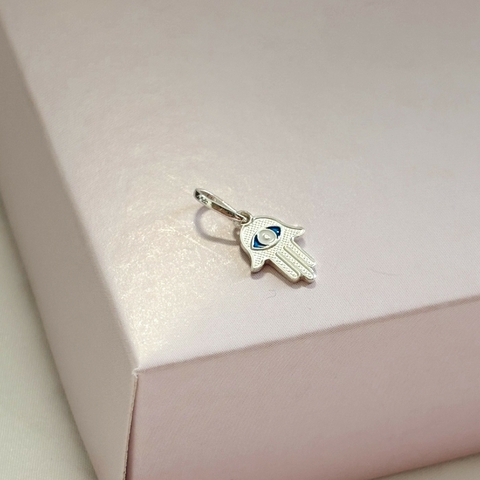 Pingente Mãos de Fátima com Olho Grego Prata 925