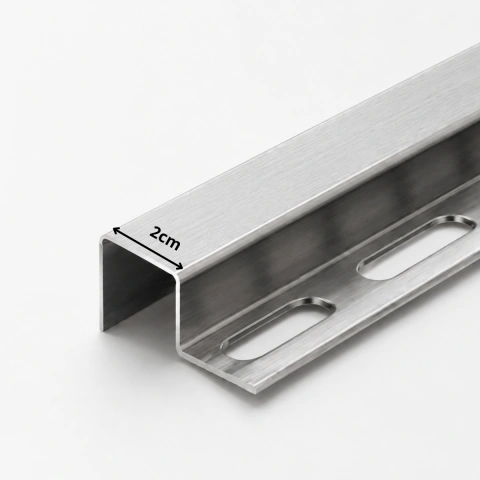 Perfil P Filete Soleira Piso Friso 2cm Inox 304 Escovado 1m
