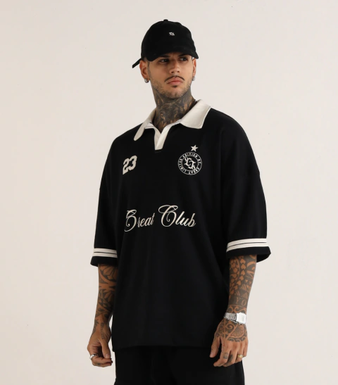 OVERSIZED POLO BLACK