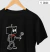 Camiseta Algodão Peruano Casal Robô Flor