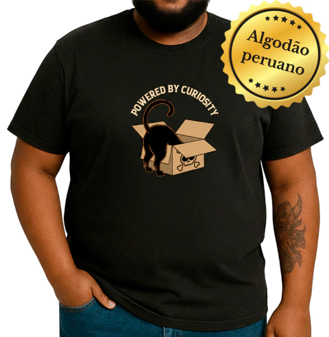 Camiseta Algodão Peruano Curiosidade do Gato