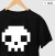 Camiseta Algodão Peruano Pixel Caveira