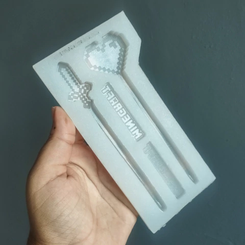 Caneta Minecraft | Molde de silicone 4 cavidades - comprar online