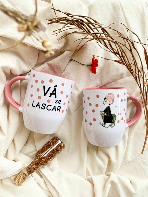 Caneca fofa da Miuuung: Modelo 1 (Vá se lascar) frase tumbrl