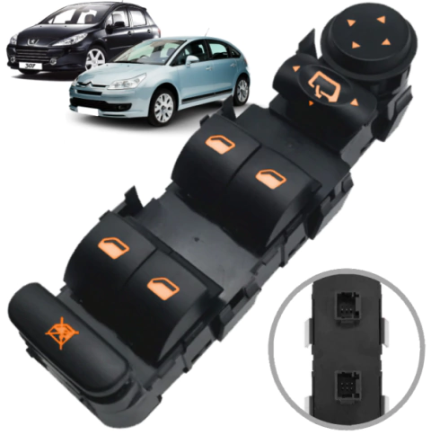 CD7806 Botão Vidro Elétrico Peugeot 307 Citroen C4 Quádruplo - comprar online