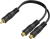 Imagem do CD9883 Cabo Som Plug Y 2 RCA Fêmea x 1 RCA Macho 20cm Stereo 10 unidades