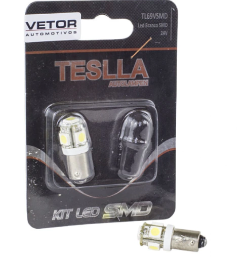 CD4216 Lâmpada 69 Pingo Teslla 12V 0.9W 5 Leds Branco Par - comprar online