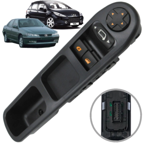 CD2733 Botão Vidro Elétrico Peugeot 307 406 2004 a 2011 Duplo AUTO com Retrovisor - comprar online