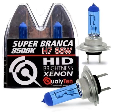 CD7069 Lâmpada Qualyten H7 12V 55W Farol Super Branca Par - comprar online