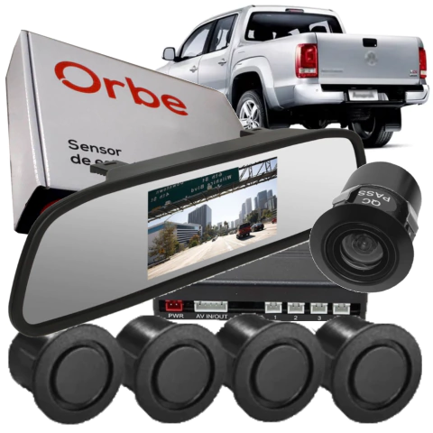 CD3952 Retrovisor Tela 4.3" com Câmera Ré e Sensor de Estacionamento 4 Pontos 12V Orbe - comprar online