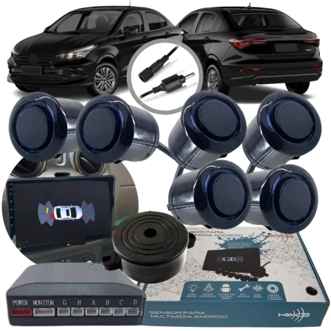 Sensor de Estacionamento 6 Pontos 18mm Multimídia Android KX3 - loja online