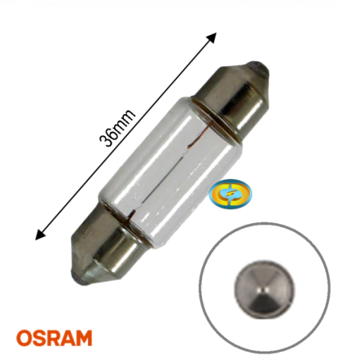 CD9064 Lâmpada Torpedo 36mm 12V 10W Osram 9 unidades - comprar online